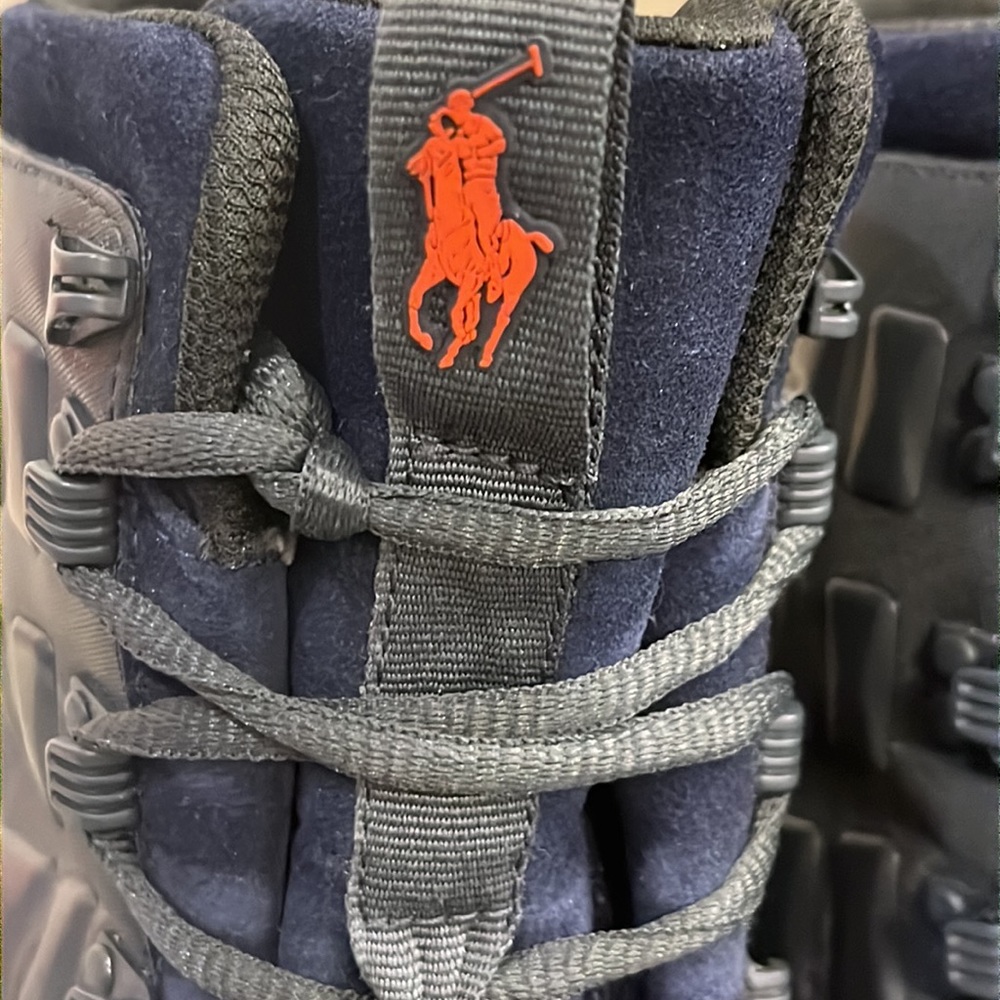 Polo Ralph Lauren Delton Winter Boots navy blue orange Mens Size 12 - Picture 5 of 15
